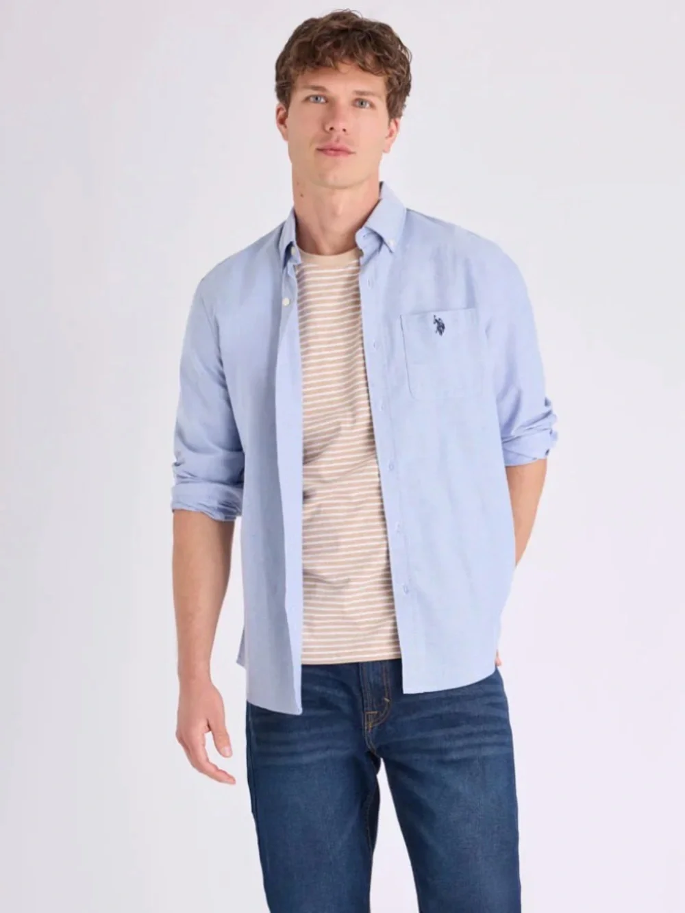 U.S. Polo Assn. Light Blue Button Down Size Small